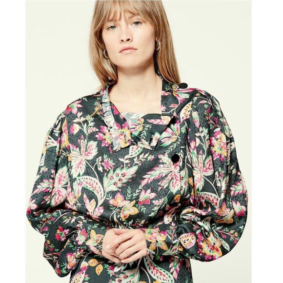 Isabel Marant Floral Blouse - Black and Pink - Picture 1 of 7